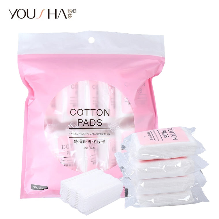 YOUSHA 100pcs organic cotton wipes nail wipes travel packing makeup remover cotton pad facial tissue nail polish remover napkin