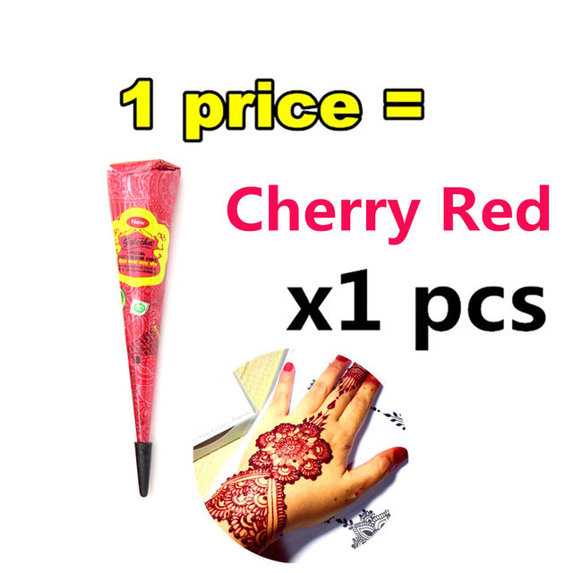 Ladies Fashion Mehndi Henna Paste Cone Temporary Tattoo Makeup Tool 100% Safe Waterproof