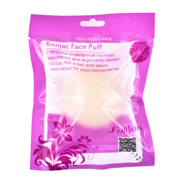Fulljion 6 Colors Natural Konjac Konnyaku cosmetic puff Facial sponge Face Cleanse Washing Facial Care Face Powder Makeup Tools