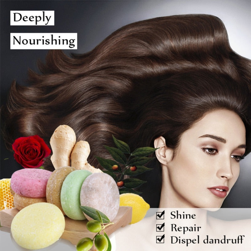6 Colors Organic Handmade Hair Shampoo Soap Rich In Plant Essential Oils Moisturizes Hair Remove Dandruff Hair Care Product