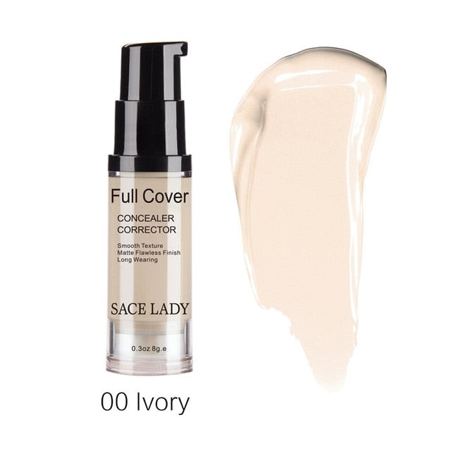 SACE LADY 6ml Concealer Makeup 8 Colors Full Cover Face Corrector Cream Waterproof Natural Make Up For Eye Dark Circles Cosmetic